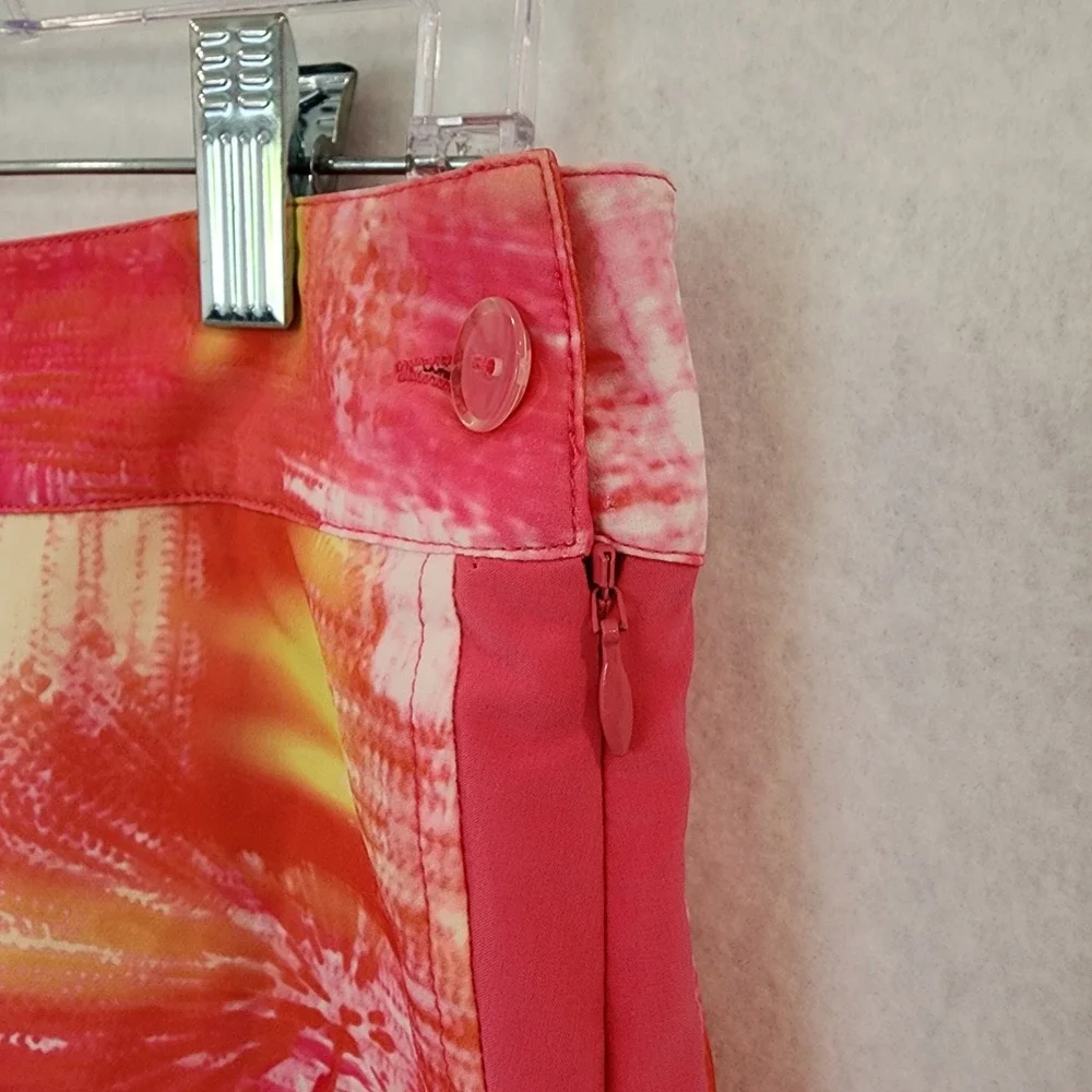 EP Pro Golf Skort Womens 10 Pink Orange‎ Abstract Brushstroke Performance Skirt